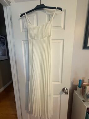 SHEIN white pleated dress